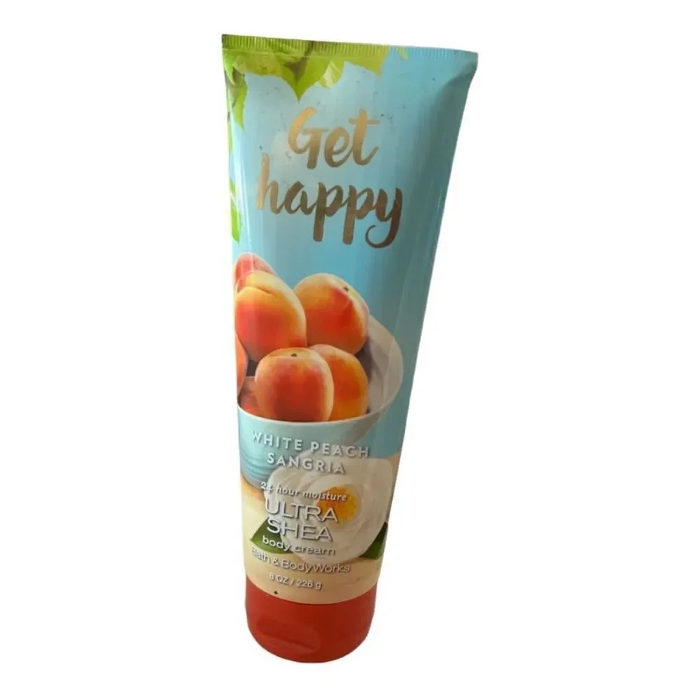 New Bath & Body Works White Sangria Peach 24 Hr Shea Butter Lotion Body Cream
